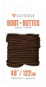 SofSole Boot Laces 48" Brown/Black