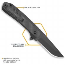 Additional picture of Outdoor Edge Razor VX4 EDC Carbon Weave/Black G10 3" Drop Point Replaceable Blades
