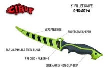Gibbs Delta 6" Stainless Steel Fillet Knife Green/Grey Non-Slip Grip