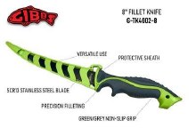 Gibbs Delta 8" Stainless Steel Fillet Knife Green/Grey Non-Slip Grip