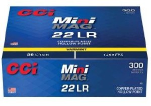 CCI 22 LR Mini-Mag 36gr Copper Plated Hollow Point 300ct