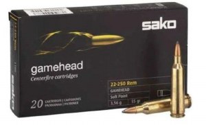 Sako Gamehead 22-250 Rem 55gr Soft Point