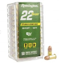 Remington 22 Short 29gr Copper Plated Round Nose HV 50ct