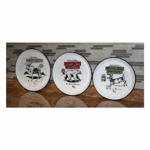 Rivers Edge Porcelain Enamel Round Platter 3pc 2105