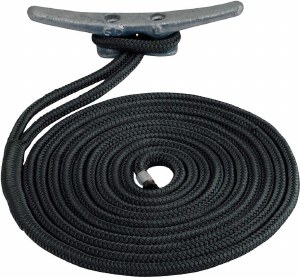 SeaDog Double Braided Dock Line 1/2" x 20' Black
