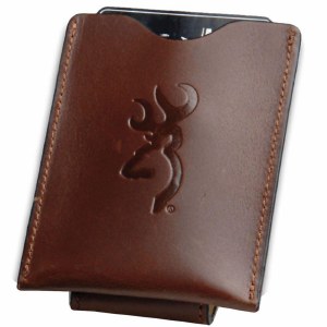 Browning Wallet Brown Leather Money Clip W/Pocket