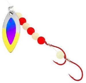 Gibbs Delta Bling Blade Spinner Red/Glow Bead 50/50 Blade