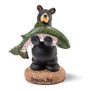 Bearfoots Figurine Dream Big Bear w/Fish