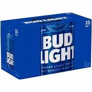 BUD LIGHT 15 PK ALUMINUM BTLS