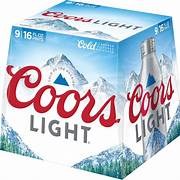COORS LIGHT 9 PK ALUMINUM PINT