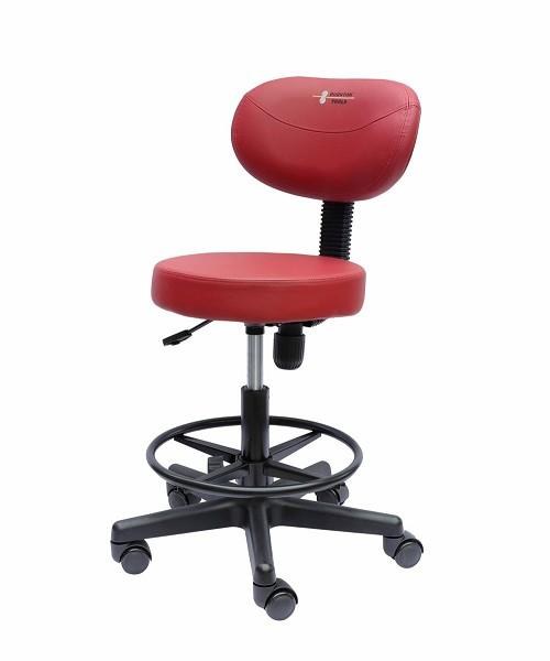 Task Stool w/ Back & Foot Rest - Tan
