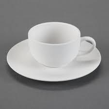 24802 - Tea Cup w/ Saucer     5"L x 3.75"W x 2.25"H / 6.75"Dia. x 0.75"H