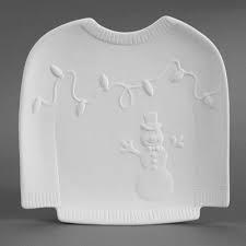 34382 - Ugly Sweater Dish/Plate       9"L x 8.5"W x 1"H