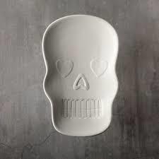 35957 - Sugar Skull Dish/Plate     9"L x 5.5"W x 1"H