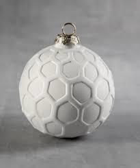 35973 - Hexagon Round Ornament     3.25"Dia. x 3.75"H