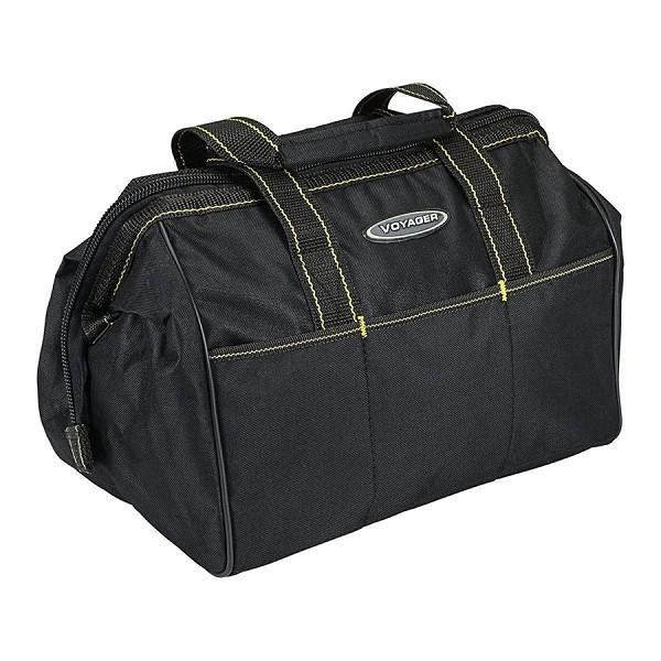 Tote/Tool Bag - 12" w/ Zipper & 21 Pockets, Black