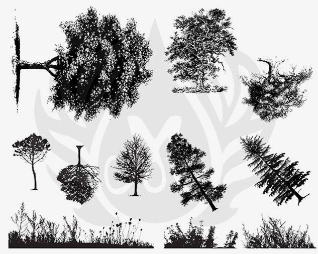 DSS0110 - Trees & Grass Designer Silkscreen