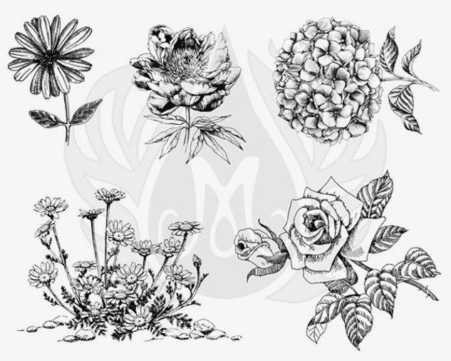 DSS0149 - XL Flowers #3 Designer Silkscreen