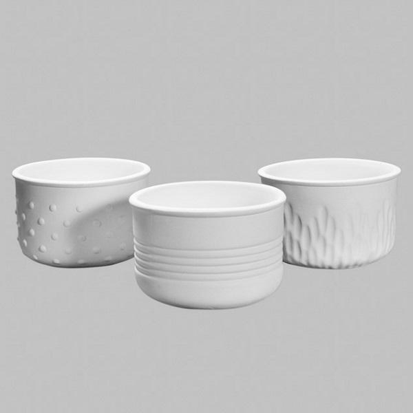MB1557 - Textured Planters (assort. of 3 designs)     5.25"L x 5.25"W x 3.5"H