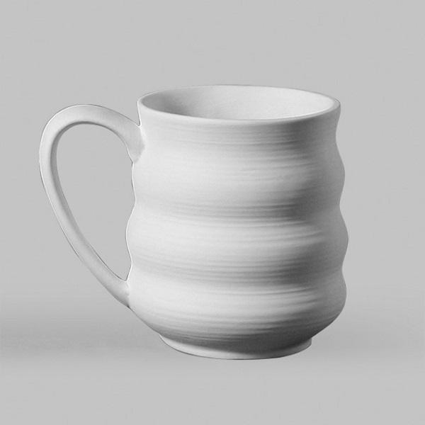 SB103 - Stoneware Wavy Mug (18oz)   5.5"W x 4.5"H