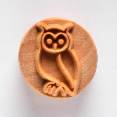 SCL053 - Lrg. Round Stamp: Owl, 4cm