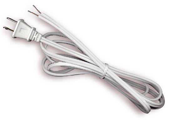 Cord w/ Molded Plug- 8ft, White