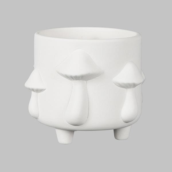 MB1592 - Mushroom Footed Container     5.75"L x 5.75"W x 5"H
