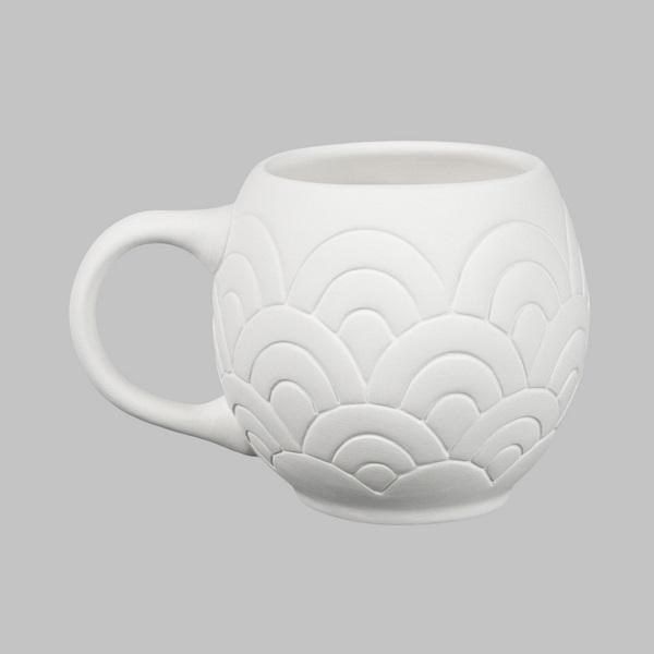 MB1616 - Scalloped Mug (14oz)    5.5"L x 5.5"W x 3.75"