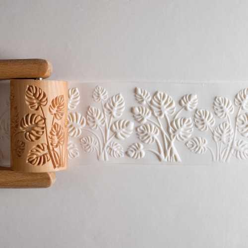 RL041 - Lrg. Handle  Roller: Monstera, 6cm