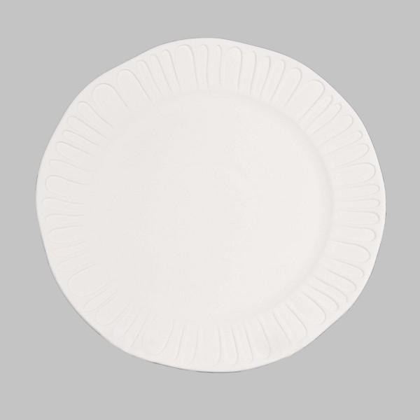 SB151 - Stoneware Fluted Dinner Plate    11.25"L x 11.25"W x 1"H