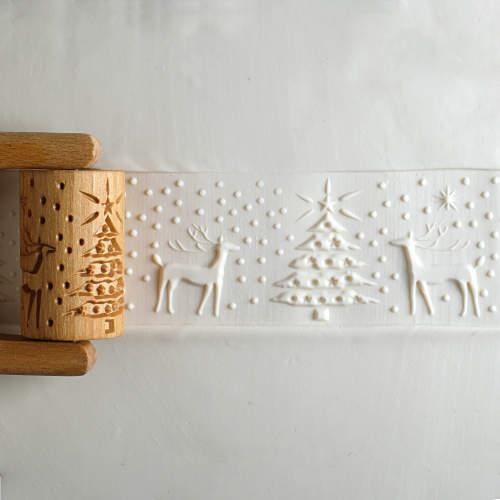 RL045 - Lrg. Handle  Roller: Reindeer Christmas, 6cm