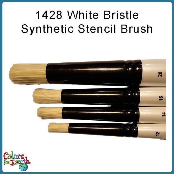 CE1428 - White Bristle Stencil Brushes (4 Pack)