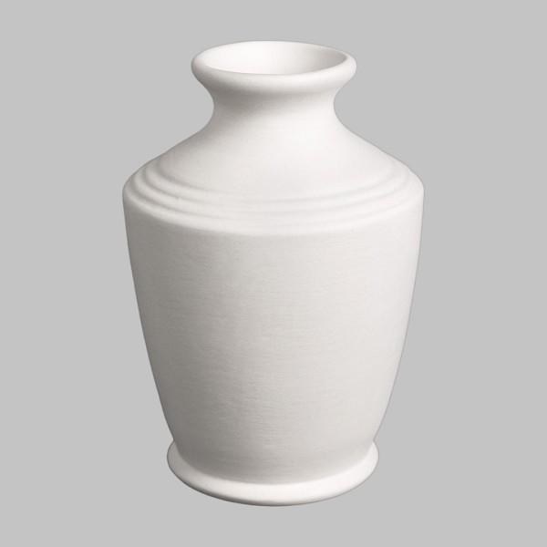 SB156 - Stoneware Ringed Bud Vase   3.75"L x 3.75"W x 5.5"H