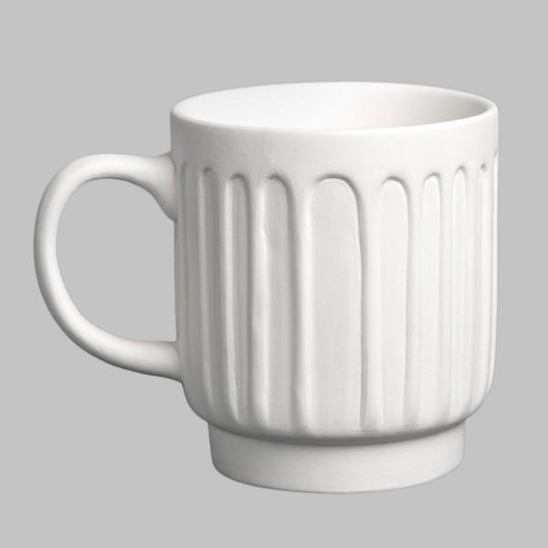 SB159 - Stoneware Fluted Cup (16oz)   5.5"L x 3.75"W x 4.5"H