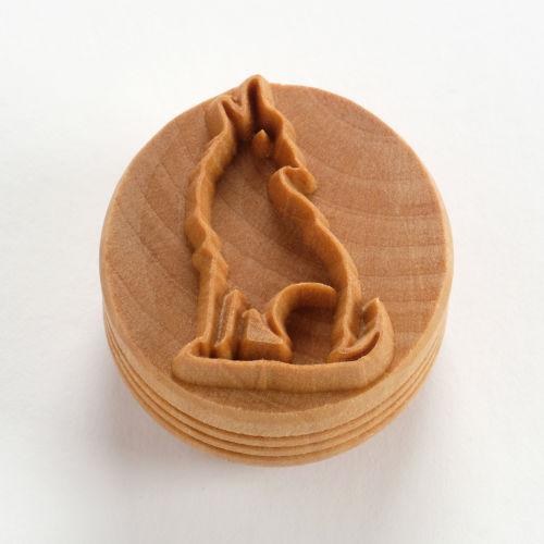 SCL161 - Lrg. Round Stamp: Howling Wolf, 4cm