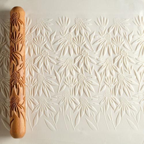 LHR047 - Long Hand Roller: Coneflowers, 20cm