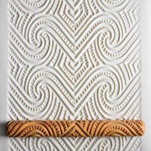 LHR020 - Long Hand Roller: Maori Spirals, 20cm