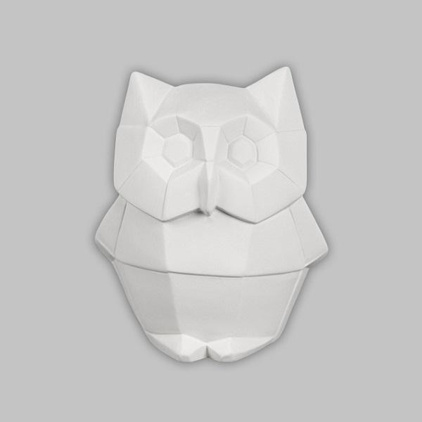 MCB1563 - Owl Facet-ini     3.5"L x 3.5"W x 4.5"H