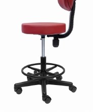Additional picture of Task Stool w/ Back & Foot Rest - Tan