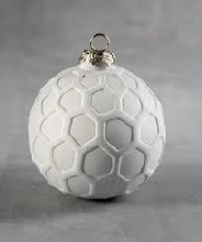 35973 - Hexagon Round Ornament     3.25"Dia. x 3.75"H