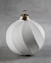 35974 - Ribbon Striped Ornament     3.25"Dia. x 3.75"H