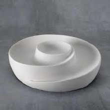 38284 - Swirly Chip & Dip Bowl     12"Dia. 3"H