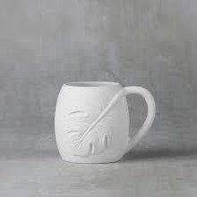 44385 - Monstera Leaf Mug     5.75"L x 3.25"W x 4.5"H