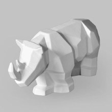 MB1430 - Faceted Rhino     12.5"L x 6.5"H
