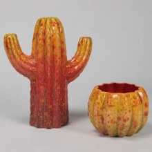 Additional picture of MB1503 - Saguaro Cactus Vase     3.25"L x 7"W x 9.25"H