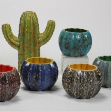 Additional picture of MB1504 - Barrel Cactus Planter     5.25"L x 5.25"W x 3.75"H