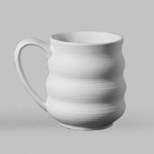 SB103 - Stoneware Wavy Mug (18oz)   5.5"W x 4.5"H
