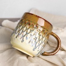 Additional picture of SB137 - Stoneware Honeycomb Mug (18oz)     6"W x 4.5"H