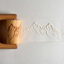 RL-031 Lrg. Handle Roller - Mountain Range, 6cm