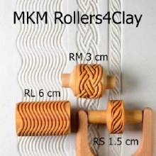 Additional picture of RM028 - Med. Handle Roller: Tri-Spirals, 3cm